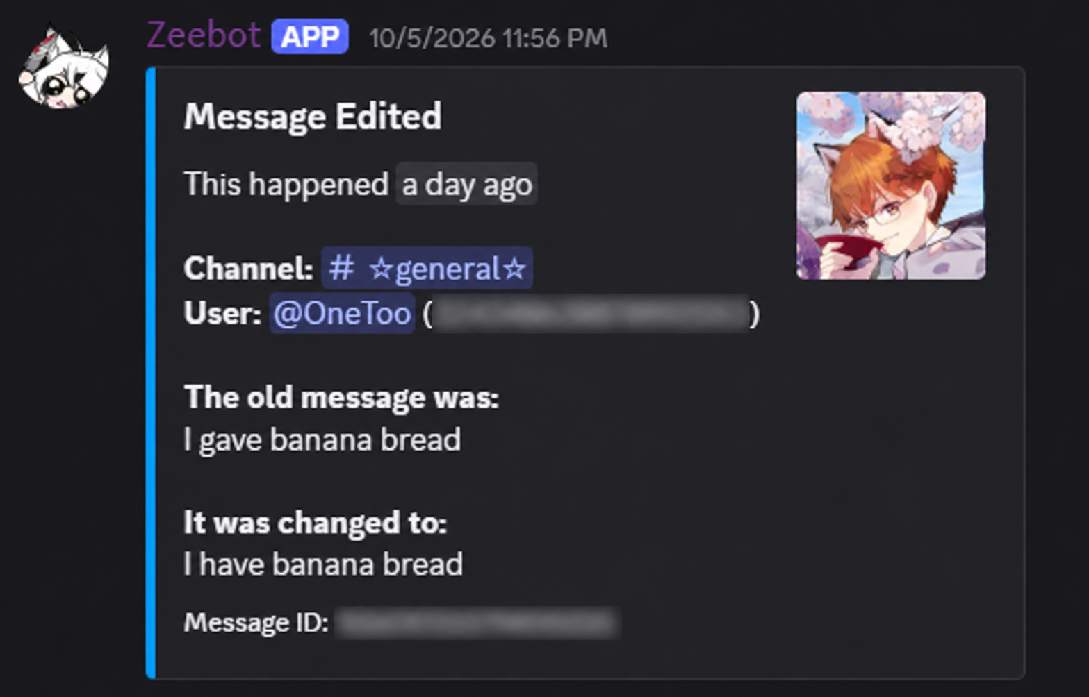 Message edit logs